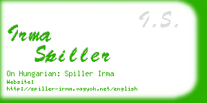 irma spiller business card